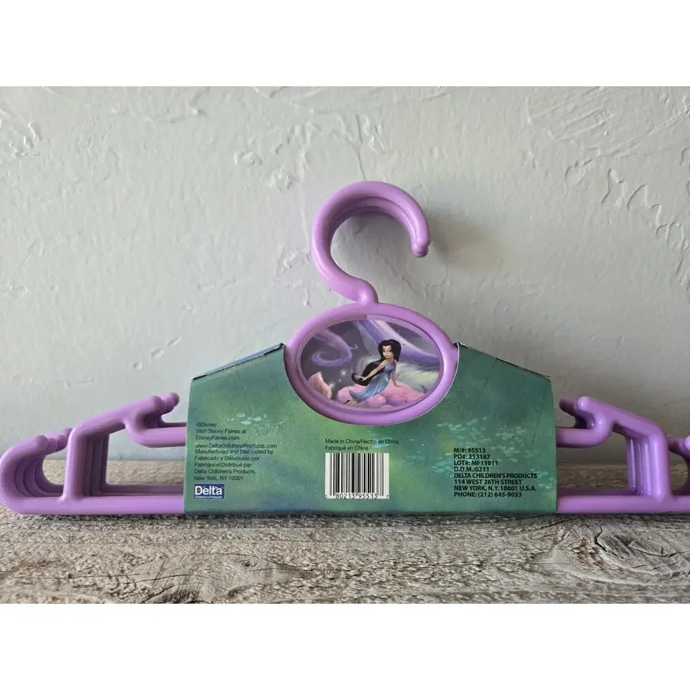 2011 Delta Children's Products Disney Fairies Purple Plastic Hangers 4-Pack NOS
